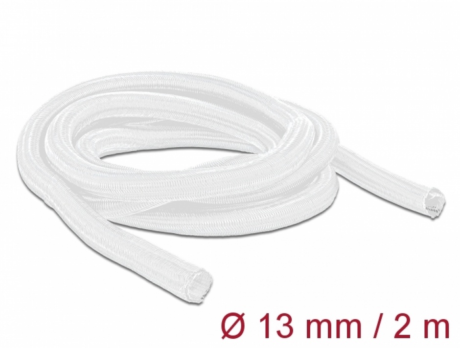 Imagine Plasa cu auto inchidere pentru organizarea cablurilor 2m x 13mm alb, Delock 20698